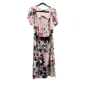 Connected Apparel Pink Floral Dress Size 10